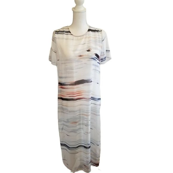 Vince Camuto Watercolor Sheer Swim‎ Cover Beachwear Resortwear Side Slits XS - Picture 2 of 7